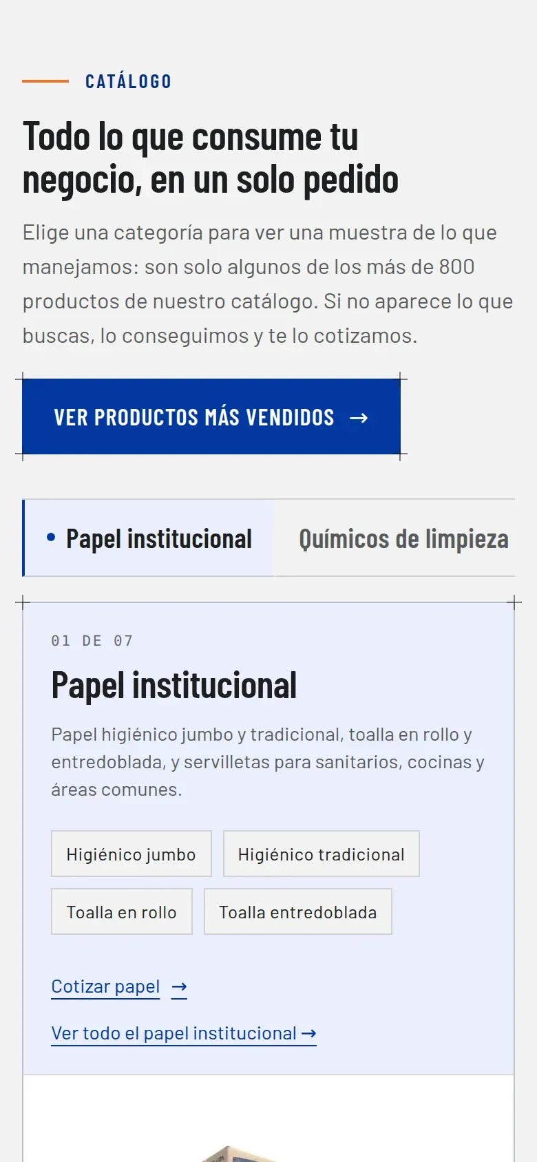 Catálogo en celular